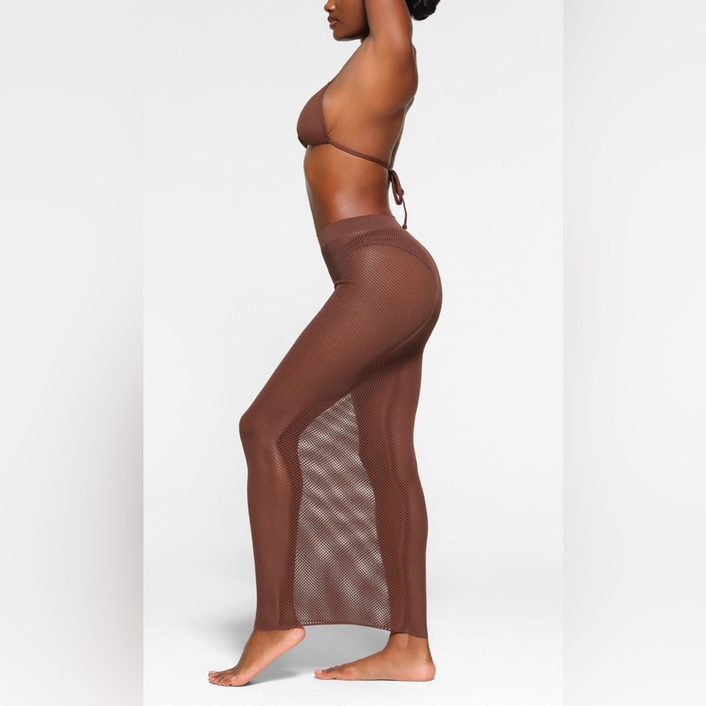 NWOT Skims Knit Cover-Up Long Tube Skirt in Cocoa
